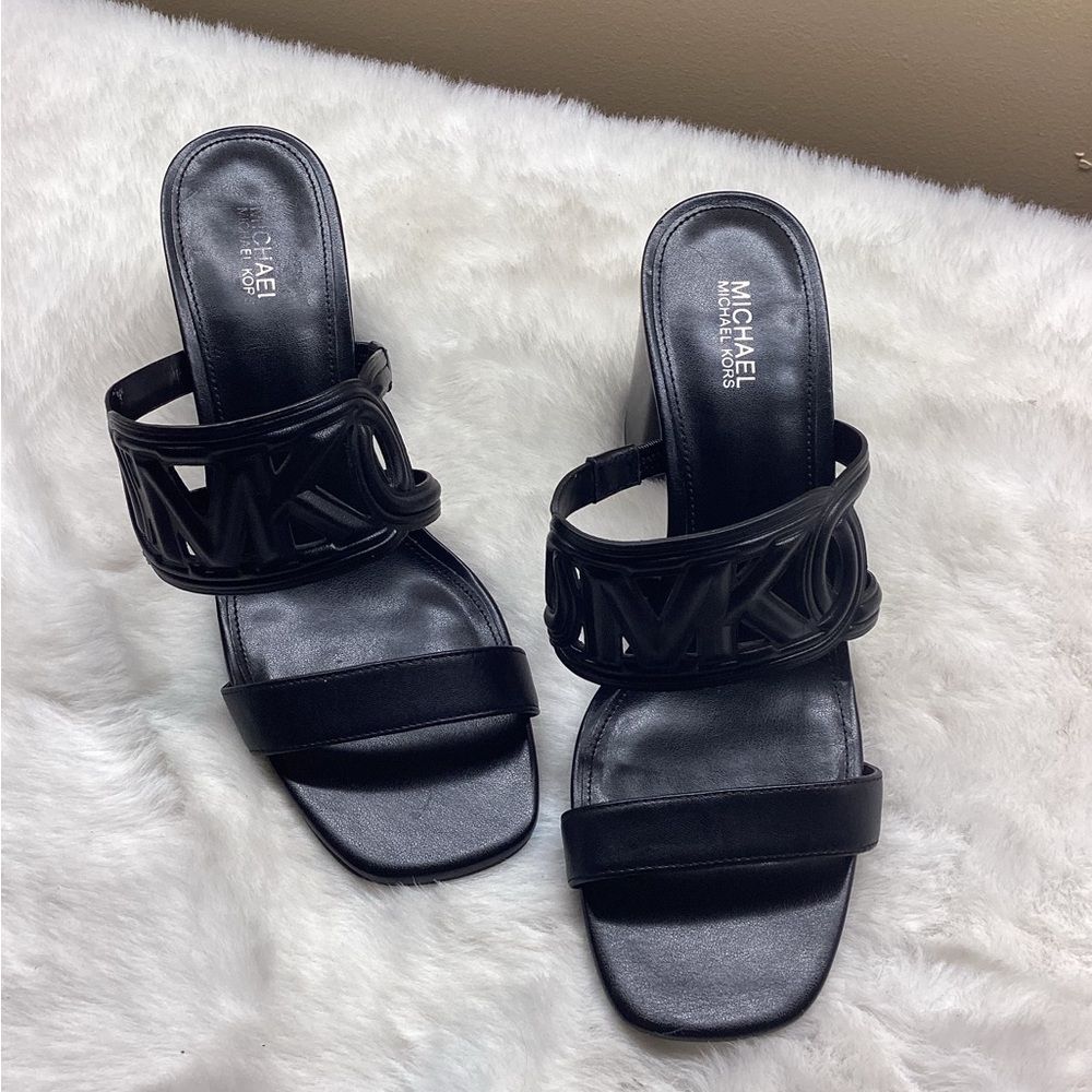 Michael Kors Black Logo Slide Sandals